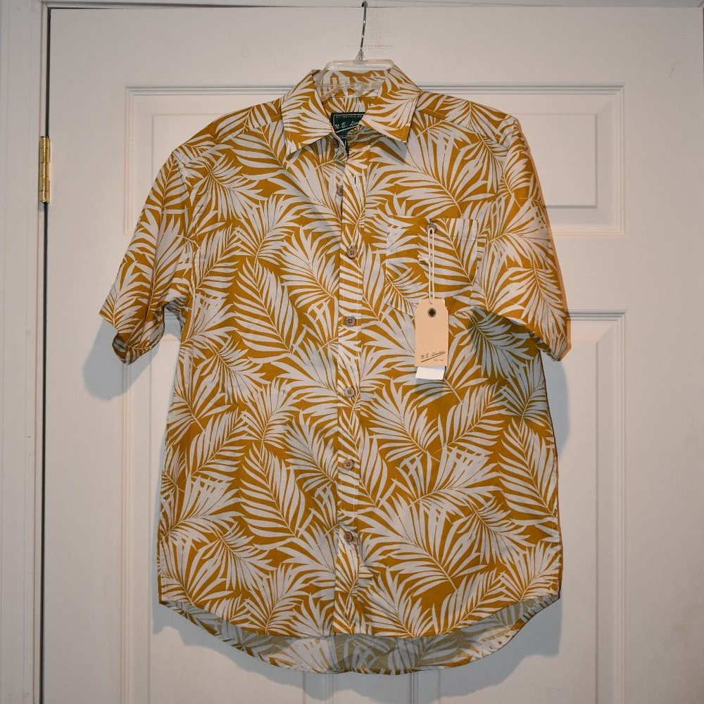 Northern Expedition Men's Tropical Short Sleeve Button Front Shirt Size Small
